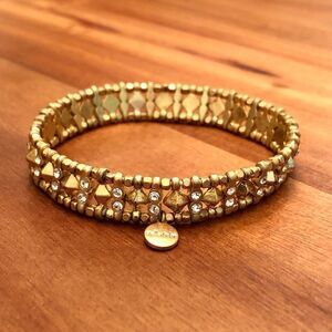 stella & dot | Reversible Arrison Stretch Bracelet | Gold